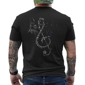 Chat Pussycat Kitty Notes Musique Clés Musicales Note Cadeau T-shirt imprimé au dos - Cadeauxyz