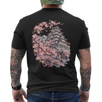 Château Japonais Fleurs De Cerisier T-shirt imprimé au dos - Cadeauxyz