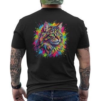 Chatibérien Portrait De Chat Coloré T-shirt imprimé au dos - Cadeauxyz