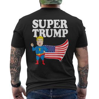 Chemiseuper Hero Donald Trump Drapeau Américain T-shirt imprimé au dos - Cadeauxyz