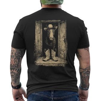 Cheval Mignon Avec Chapeau De Cowboy Amusant Animal De La Ferme Éleveur Western T-shirt imprimé au dos - Cadeauxyz