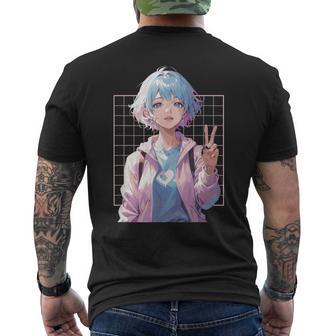 Chica Deigno De La Paz Del Anime Japonés Chica Kawaii Camiseta Hombre Estampado Espalda - Regaloses