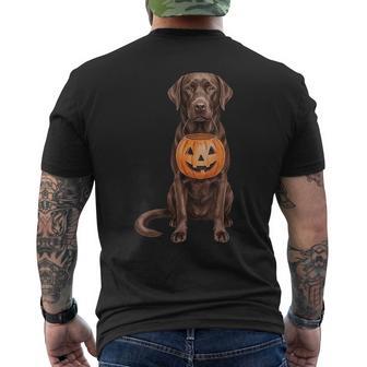 Chocolate Lab Halloween Dog Pumpkin Men's T-shirt Back Print - Thegiftio UK