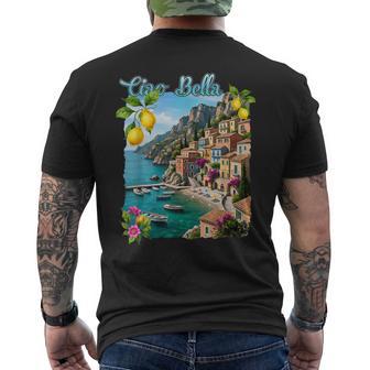 Ciao A Bella Italie Côte Amalfitaine Positano Méditerranée T-shirt imprimé au dos - Cadeauxyz
