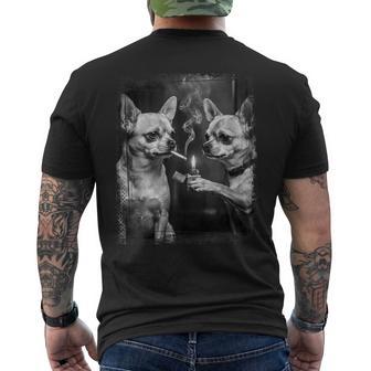 Cigarrillo Fumador Chihuahua Diseño De Perro In Mangas Camiseta Hombre Estampado Espalda - Regaloses