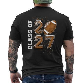 Class Of 2027 Football Senior Senior 2027 Football Men's T-shirt Back Print - Thegiftio UK
