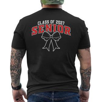 Class Of 2027 Senior Graduation Black Red Coquette Bow Men's T-shirt Back Print | Seseable UK
