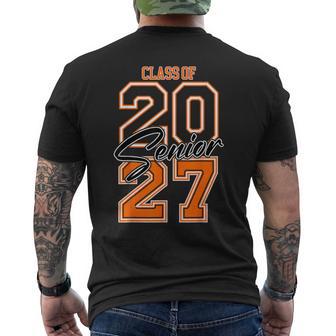 Class Of 2027 Senior 2027 Graduation Orange Vibes Men's T-shirt Back Print | Seseable UK