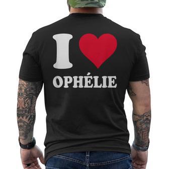 Cœur Rouge I Love Ophélie T-shirt imprimé au dos - Cadeauxyz