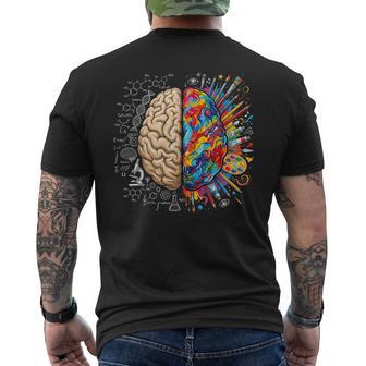 Colorful Brain Neuroscience Left And Right Thinking Men's T-shirt Back Print - Thegiftio UK