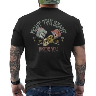 Combat La Bête Qui Est En Toi Japanintage Grunge Dragon T-shirt imprimé au dos - Cadeauxyz