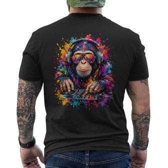 Cool Dj Monkey Lunettes Deoleil Colorées Motif Éclaboussures De Peinture T-shirt imprimé au dos - Cadeauxyz
