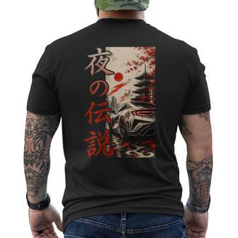Cool Japanese Jdm Sports Race Car Drifting Graphic On Back Men's T-shirt Back Print - Thegiftio UK