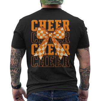 Coquette Orange Cheer Bow Sport Cheerleader Cheerleading Men's T-shirt Back Print - Thegiftio UK