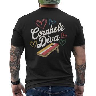 Cornhole Diva Cornhole Player Men's T-shirt Back Print - Thegiftio UK