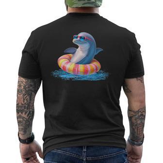 Costume Amusant De Dauphin Dans La Piscine T-shirt imprimé au dos - Cadeauxyz