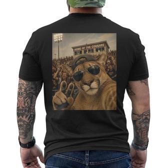 Cougar Student Selfie Vintage Game Day Cool Mascot Men's T-shirt Back Print | Seseable UK