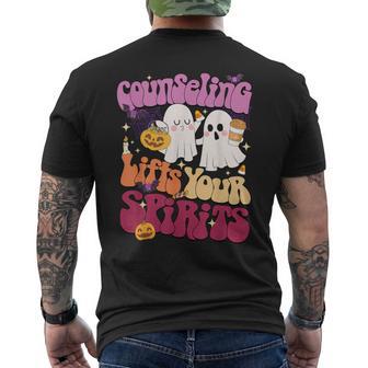 Counseling Lifts Your Spirits School Counselor Ghost Men's T-shirt Back Print - Thegiftio UK