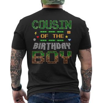 Cousin Of The Birthday Boy Pixel Gamer Family Love Men's T-shirt Back Print - Thegiftio UK