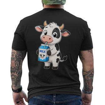 Cow Milk Kawaii Graphic Men's T-shirt Back Print - Thegiftio UK