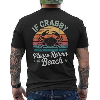 If Crabby Please Return To Beach Summer Break Graphic Men's T-shirt Back Print | Seseable UK