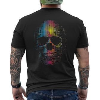 Cráneo Hecho De Puntos Colorido Abstracto In Mangas Camiseta Hombre Estampado Espalda - Regaloses