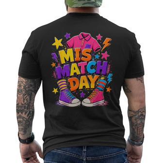 Crazy Socks Mismatch Day School Spirit Men's T-shirt Back Print - Thegiftio UK