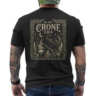 In My Crone Era Witchy Raven Cauldron Goth Witch Men's T-shirt Back Print - Thegiftio UK