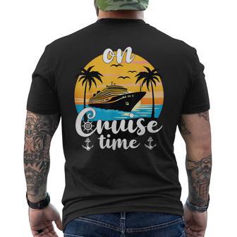 On Cruise Time Beach Summer Vacation Matching Family Cruise Men's T-shirt Back Print - Thegiftio UK