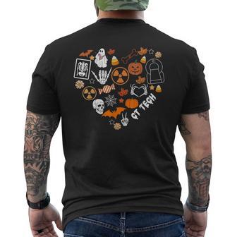 Ct Tech Ghost Pumpkin Heart Halloween Radiology Technologist Men's T-shirt Back Print - Thegiftio UK