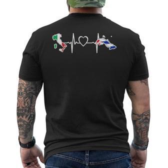 Cuba Italia Heartbeat Bandiera Italiana Cubana T-shirt da uomo con stampa posteriore - Novitaregali