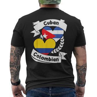 Cuban Colombian Heart Flags Cuba Colombia Men's T-shirt Back Print - Thegiftio UK