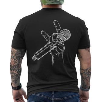 Cuernos Del Diablo Micrófono Cantante Heavy Rock Music Camiseta Hombre Estampado Espalda - Regaloses