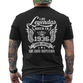 Cumpleaños Las Leyendas Nacen En 1936 Camiseta Hombre Estampado Espalda - Regaloses