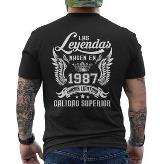 Cumpleaños Las Leyendas Nacen En 1987 Camiseta Hombre Estampado Espalda - Regaloses