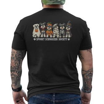 Cute Spooky Schnauzer Society Boo Skeleton Dog Ghosts Men's T-shirt Back Print - Thegiftio UK