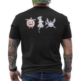 Cute Halloween Sharks Pumpkin Ghost Bat Costume Men's T-shirt Back Print - Thegiftio UK