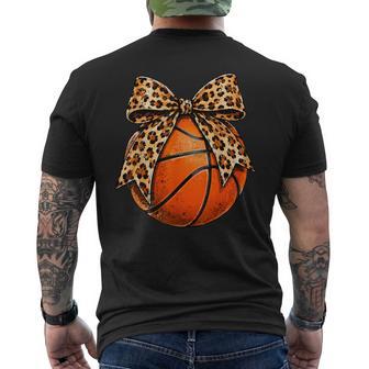 Cute Leopard Bow Cool Stylish Basketball Men's T-shirt Back Print - Thegiftio UK