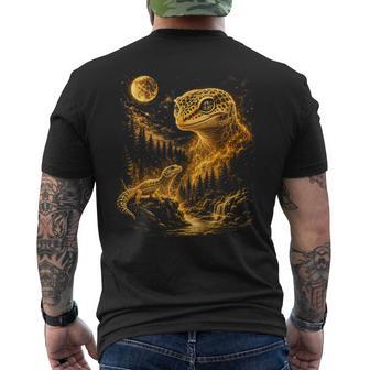 Cute Leopard Gecko Graphic Vintage Lizard Reptile Men's T-shirt Back Print - Thegiftio UK