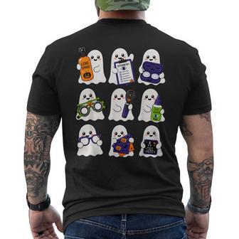 Cute Optometry Ghost Halloween Spooky Optometrist Crew Eyedr Men's T-shirt Back Print - Thegiftio UK