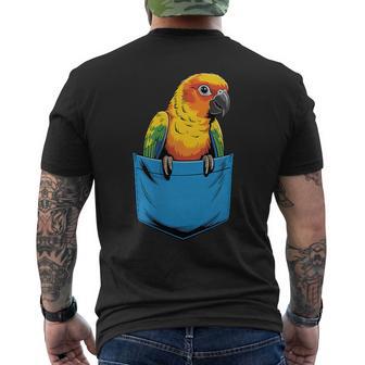 Cute Pocket Sun Conure Parrot Lovers Men's T-shirt Back Print - Thegiftio UK