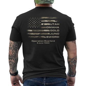 D-Day 82Nd Anniversary Normandy D-Day Beaches Usa Camo Flag Men's T-shirt Back Print - Thegiftio UK