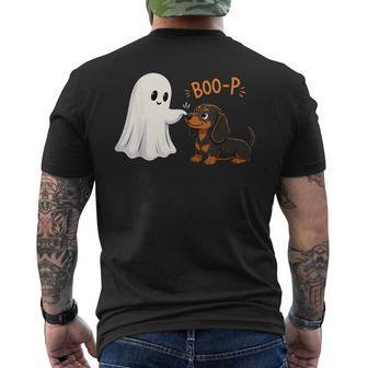 Dachshund Boo P Ghost Nose Boop Halloween Dog Lover Men's T-shirt Back Print - Thegiftio UK