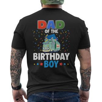 Dad Of The Birthday Boy Garbage Truck Birthday Family Men's T-shirt Back Print | Seseable UK