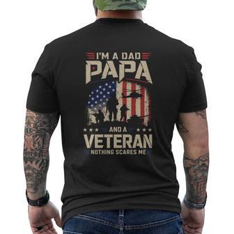 Im A Dad Papa And A Veteran Nothing Scares Me Veteran T Shirt Name Men's T-shirt Back Print | Seseable UK