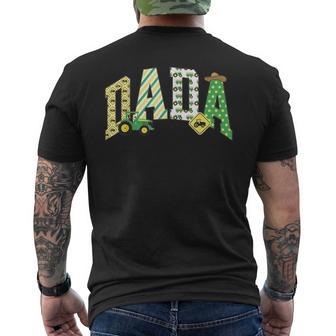 Dada Of The Birthday Boy Tractor Farm Trucks Family Party Men's T-shirt Back Print | Seseable UK