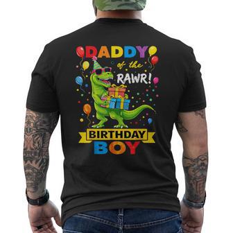 Daddy Of The Birthday Boy T-Rex Dinosaur Birthday Party Men's T-shirt Back Print - Thegiftio UK