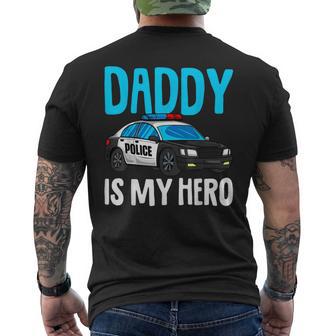 Daddy Is My Hero Police Toddler Police Officer Cop Boys Kids Men's T-shirt Back Print - Thegiftio UK