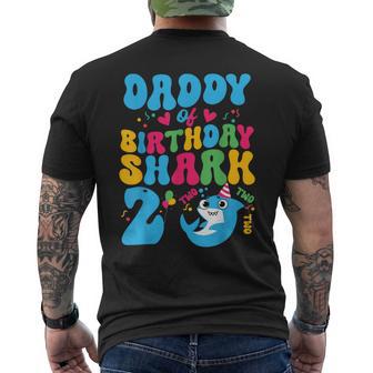 Daddy Of Shark Birthday 2Nd Family Matching Party Men's T-shirt Back Print - Thegiftio UK