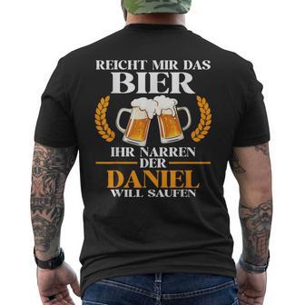 Daniel Lustiger Bierpruch Name Geburtstag T-Shirt mit Rückendruck - Geschenkecke